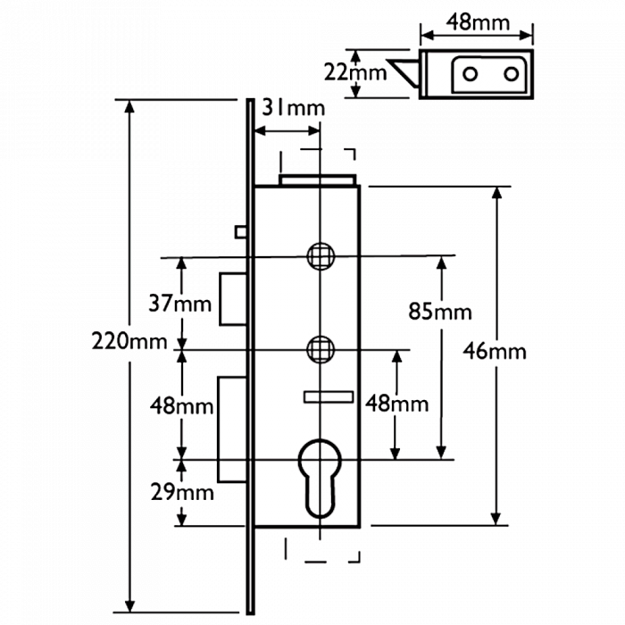 ABT GIBBONS Lever Operated Latch & Deadbolt - Centre Case