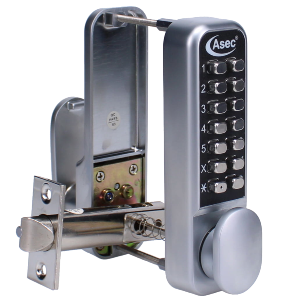 ASEC AS3300 Series Oval Knob Operated Easy Code Change Digital Lock With Optional Holdback & 60mm Latch