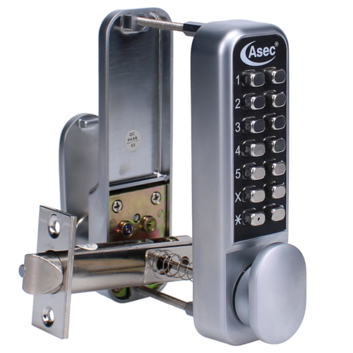 ASEC AS3300 Series Oval Knob Operated Easy Code Change Digital Lock With Optional Holdback & 60mm Latch