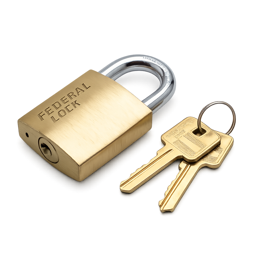 Federal 40mm Brass Body Padlock Clearance Offer