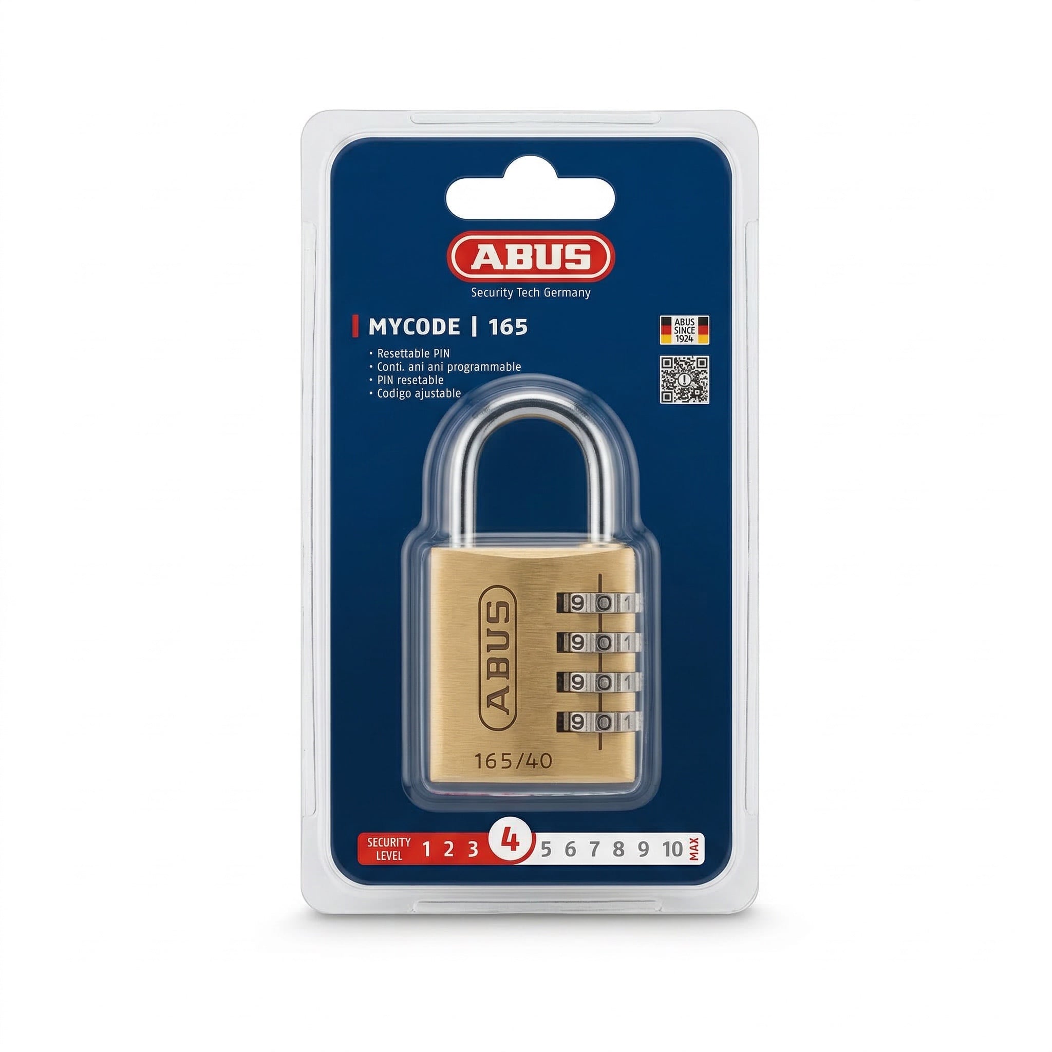 Abus 165 40 Brass Combination Padlock 40mm
