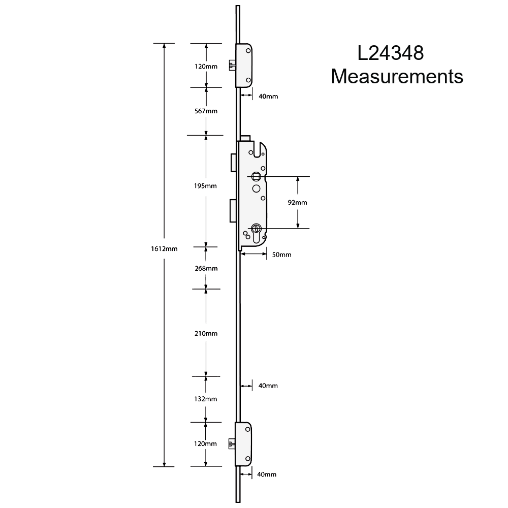 GU Secury Auto A2 1050 Multipoint Lock - 2 Deadlocks
