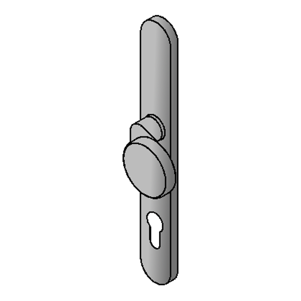 GU BKS External Fixed Pad Handle - B-72640-61-0-8 BKS Narrow Stile Half-Set Knob With Backplate
