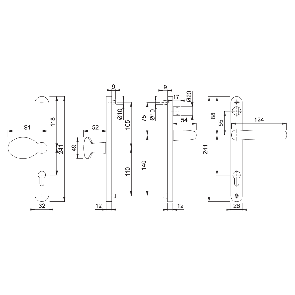 HOPPE UPVC Lever / Moveable Pad Door Furniture