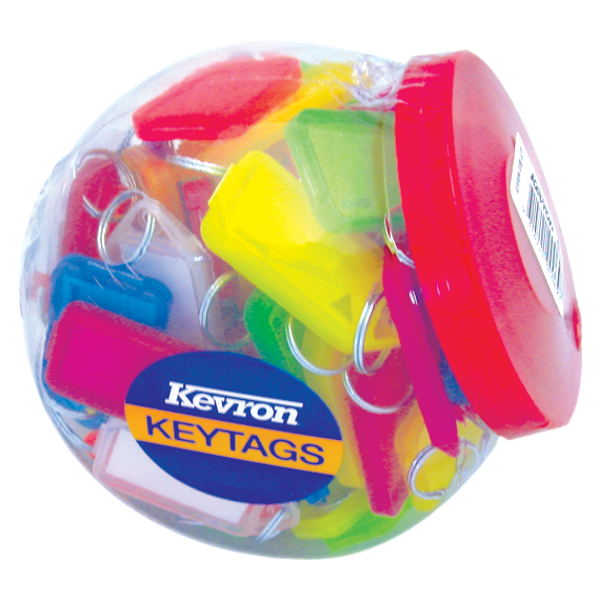 KEVRON ID30 Giant Tags Display Tub 70pcs Assorted Colours
