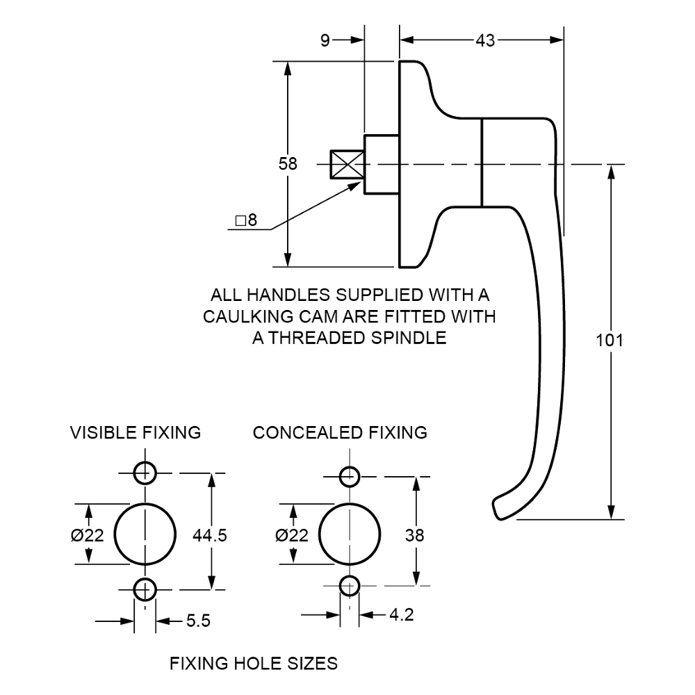L&F 1602 `L` Garage Door Handle