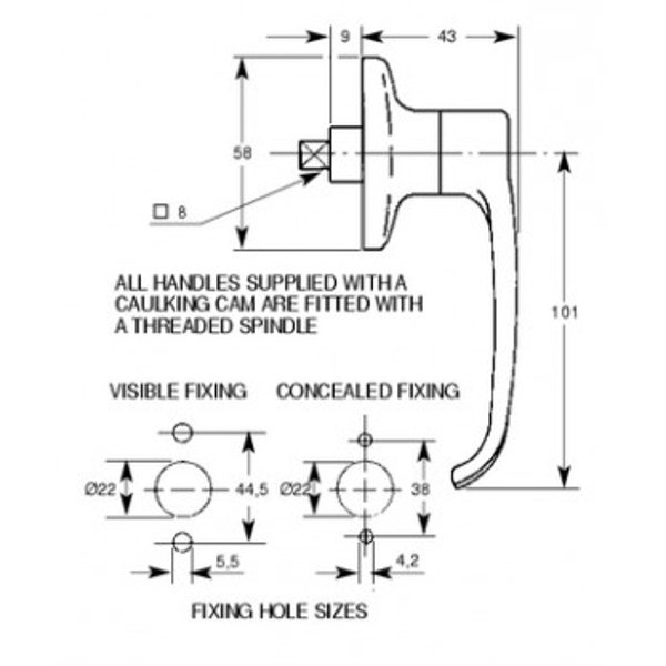 L&F 1602 `L` Garage Door Handle