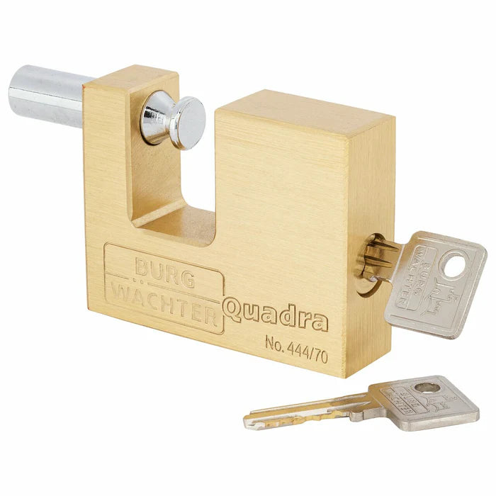 Burg Wachter Brass Shutter Lock - Keyed to Differ - Sliding Bolt Padlock