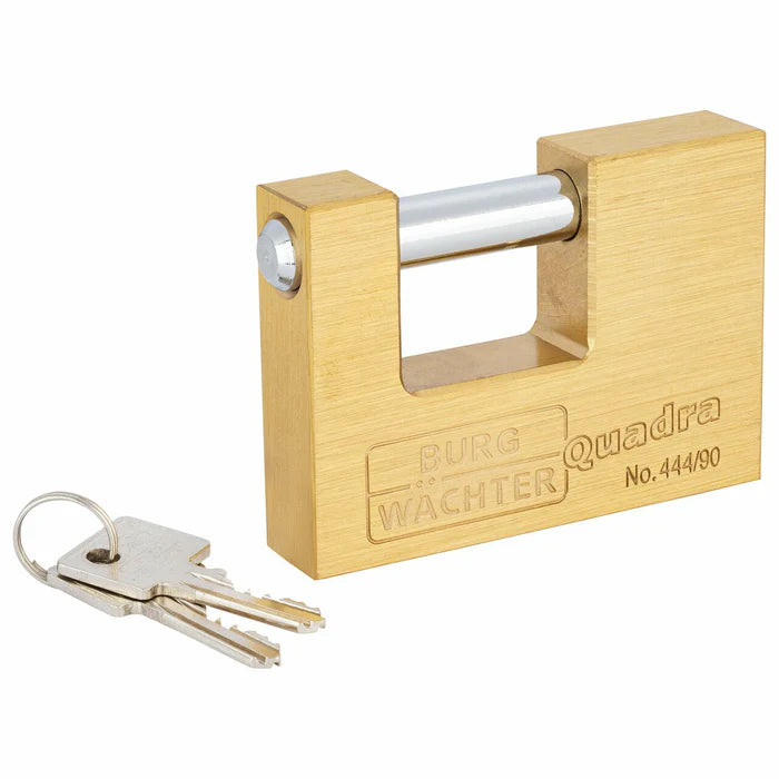 Burg Wachter Brass Shutter Lock - Keyed to Differ - Sliding Bolt Padlock