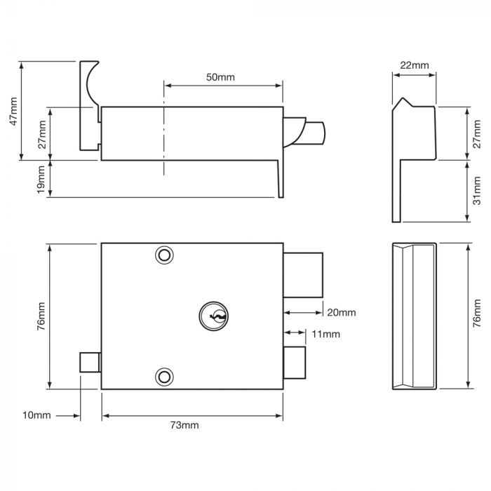 UNION 1332 & 1334 Drawback Rimlock