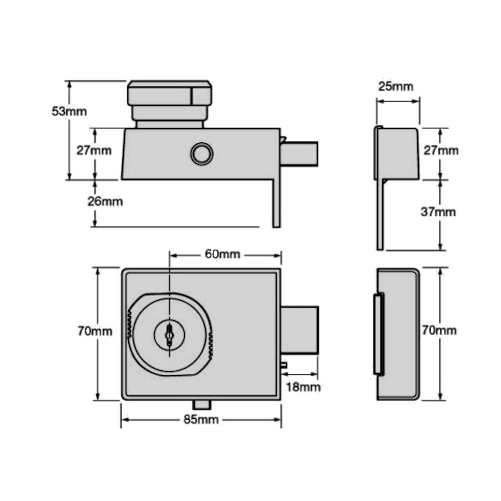 Chubb 4L67E Auto Deadlocking AVA Rimlock
