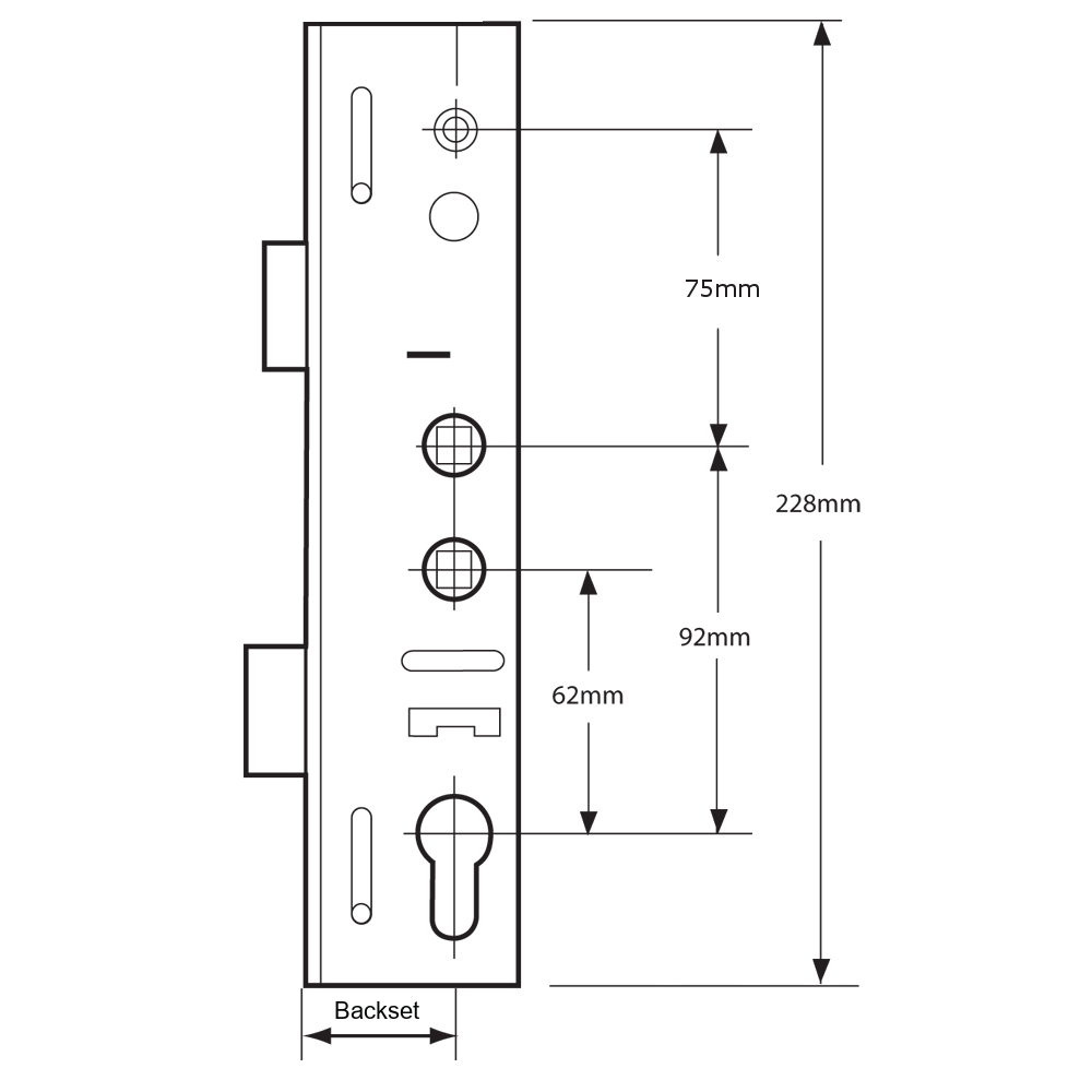 LOCKMASTER Lever Operated Latch & Deadbolt Twin Spindle Gearbox