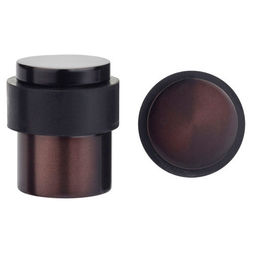 Door Stop Floor Mounted - Round Collared Flat Top 35mm dia