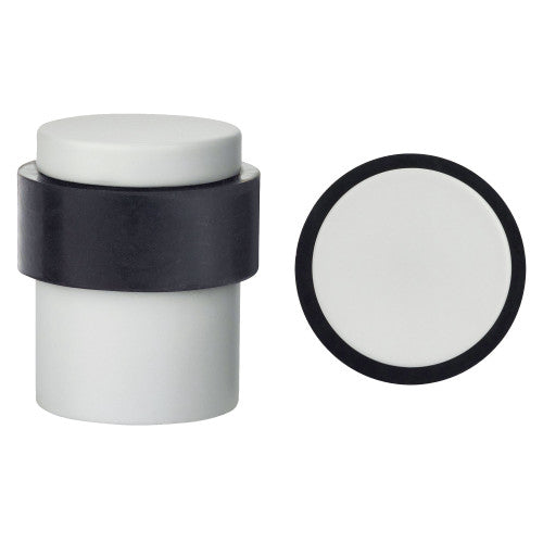Door Stop Floor Mounted - Round Collared Flat Top 35mm dia