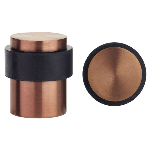 Door Stop Floor Mounted - Round Collared Flat Top 35mm dia