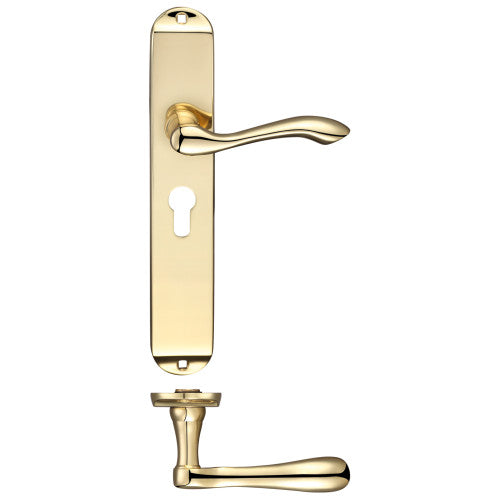 Arundel Lever on Long Plate Solid Brass Handle