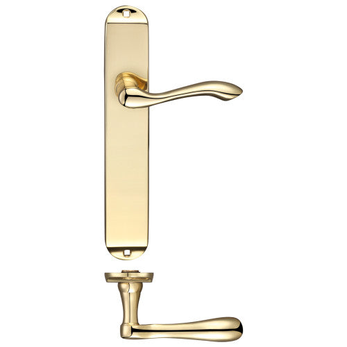 Arundel Lever on Long Plate Solid Brass Handle