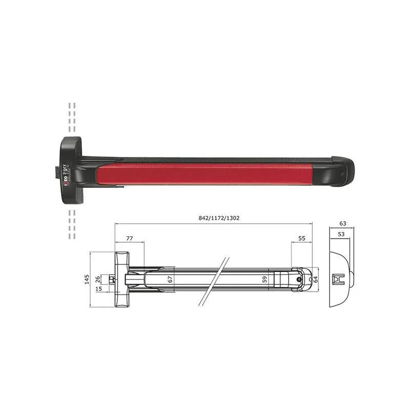 ISEO Touch Bar Emergency Exit Hardware  840mm 942408458T