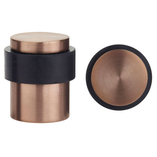 Door Stop Floor Mounted - Round Collared Flat Top 35mm dia