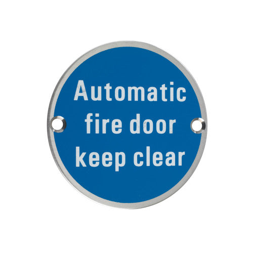 Automatic Fire Door Keep Clear - 76mm dia