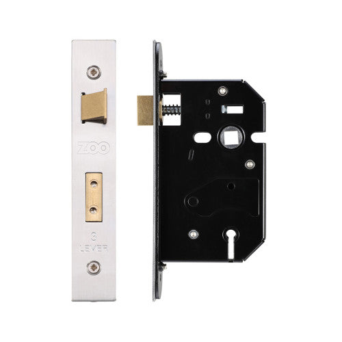 3 Lever Sash Lock - 76mm C/W Stainless Steel Forend and Strike